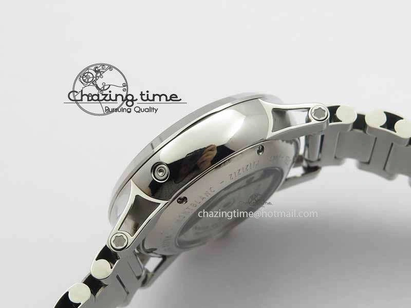 Montblanc Timewalker Chrono SS White Dial RG Numerals On SS Bracelet A7750