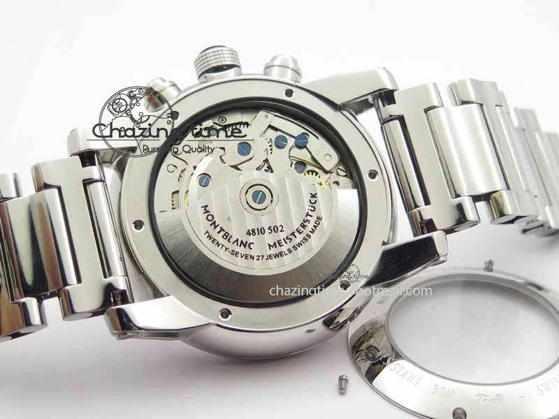 Montblanc Timewalker Chrono SS White Dial RG Numerals On SS Bracelet A7750