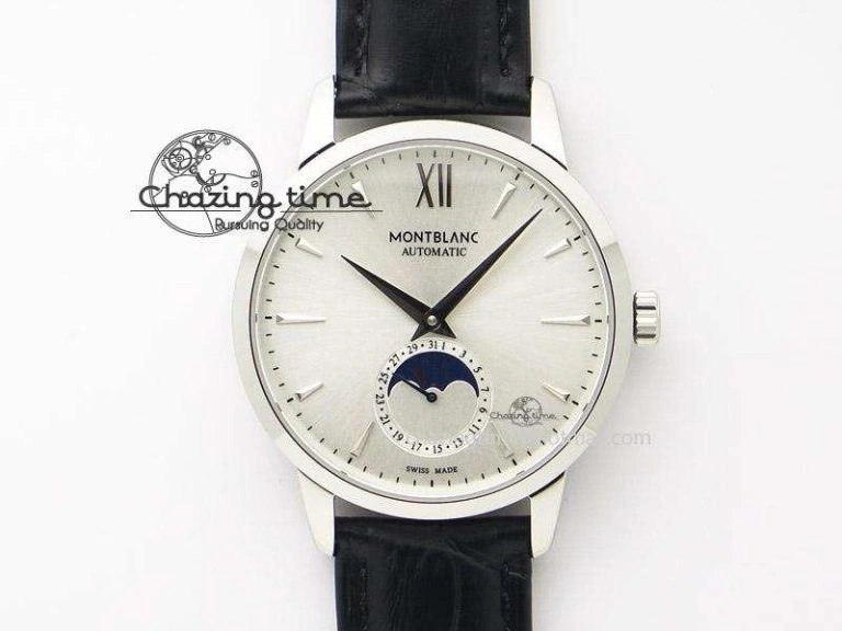Montblanc Timewalker Chrono SS White Dial RG Numerals On SS Bracelet A7750
