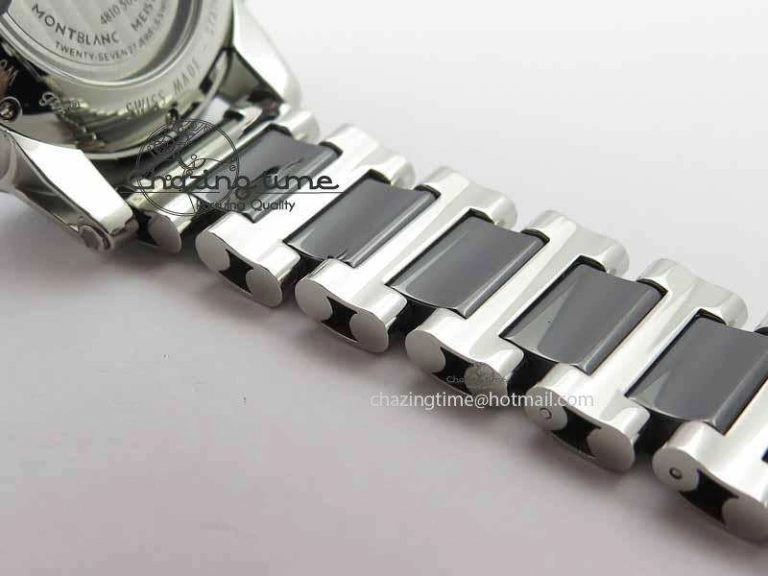Montblanc Timewalker GAF Chrono SS Ceramic Black Dial On SS Bracelet A7750