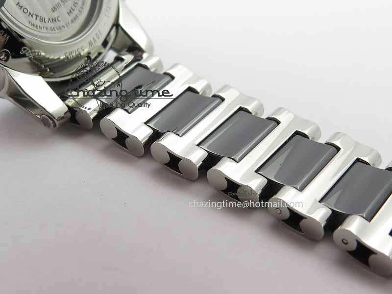 Montblanc Timewalker GAF Chrono SS Ceramic Black Dial On SS Bracelet A7750