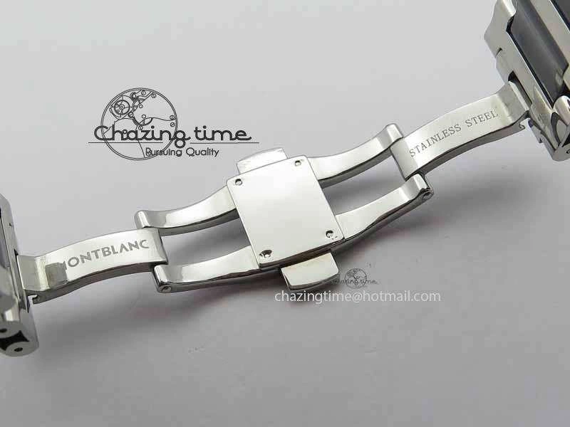 Montblanc Timewalker GAF Chrono SS Ceramic Black Dial On SS Bracelet A7750