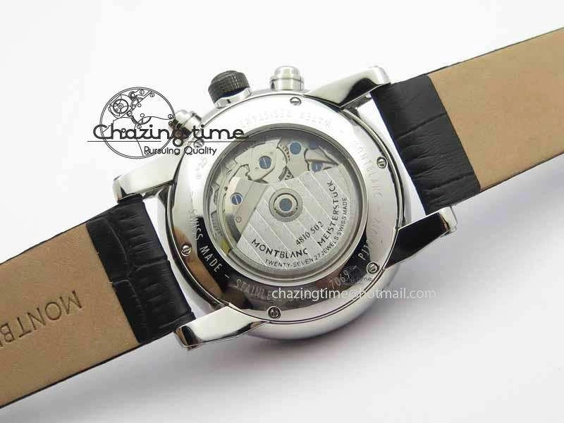 Montblanc Timewalker GAF Chrono SS Ceramic Black On Leather Strap A7750