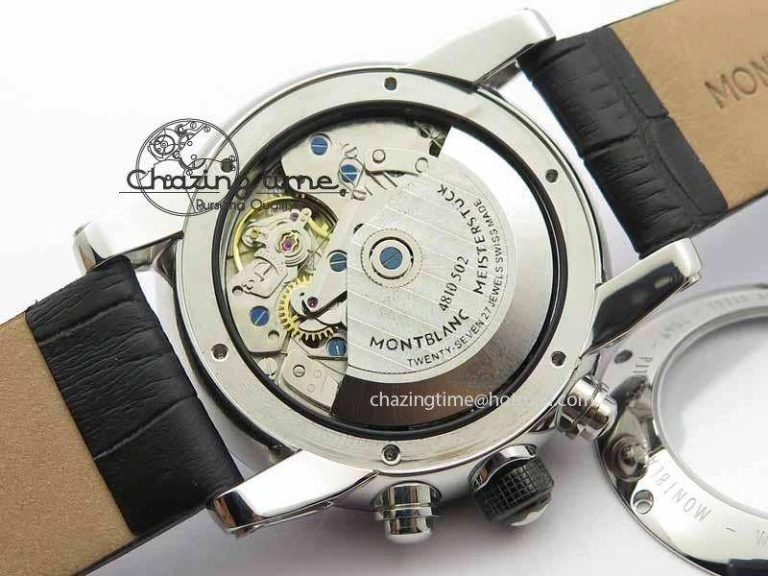 Montblanc Timewalker GAF Chrono SS Ceramic Black On Leather Strap A7750
