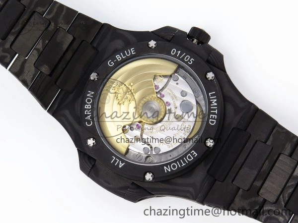 NAUTILUS 5711 DIW CARBON DIWF 1:1 BEST EDITION BLACK TEXTURED DIAL ON CARBON BRACELET 324CS