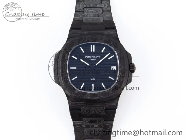 NAUTILUS 5711 DIW CARBON DIWF 1:1 BEST EDITION BLACK TEXTURED DIAL ON CARBON BRACELET 324CS