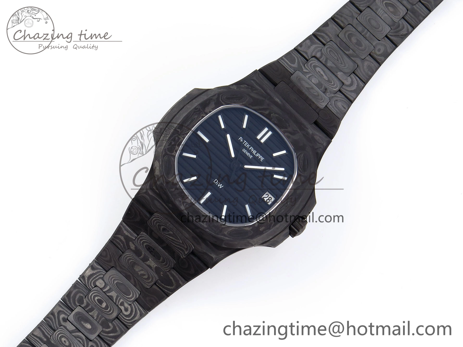 NAUTILUS 5711 DIW CARBON DIWF 1:1 BEST EDITION BLACK TEXTURED DIAL ON CARBON BRACELET 324CS