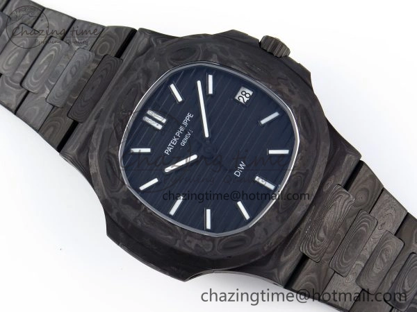 NAUTILUS 5711 DIW CARBON DIWF 1:1 BEST EDITION BLACK TEXTURED DIAL ON CARBON BRACELET 324CS