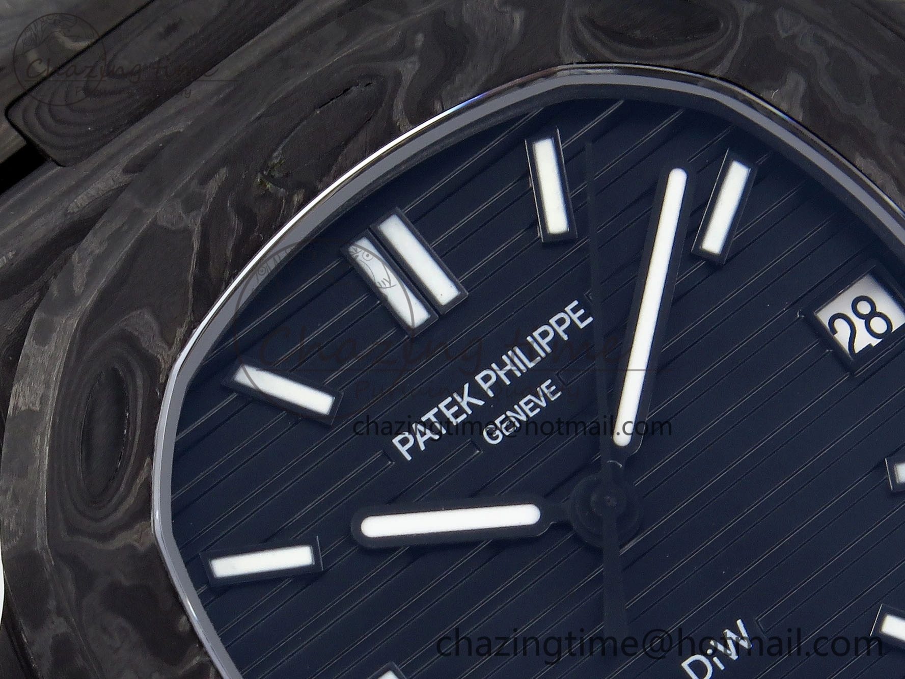 NAUTILUS 5711 DIW CARBON DIWF 1:1 BEST EDITION BLACK TEXTURED DIAL ON CARBON BRACELET 324CS