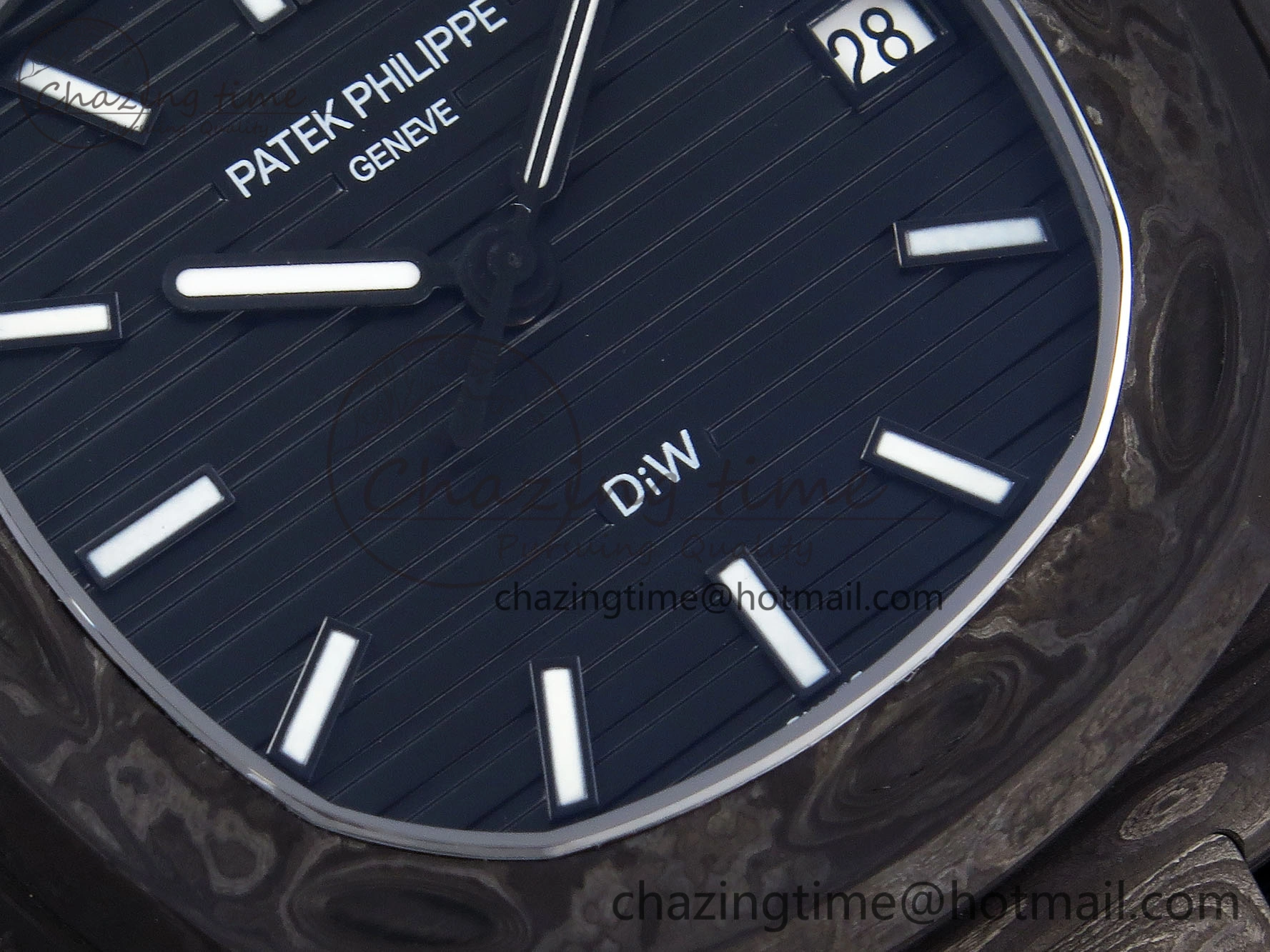 NAUTILUS 5711 DIW CARBON DIWF 1:1 BEST EDITION BLACK TEXTURED DIAL ON CARBON BRACELET 324CS