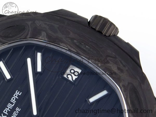 NAUTILUS 5711 DIW CARBON DIWF 1:1 BEST EDITION BLACK TEXTURED DIAL ON CARBON BRACELET 324CS