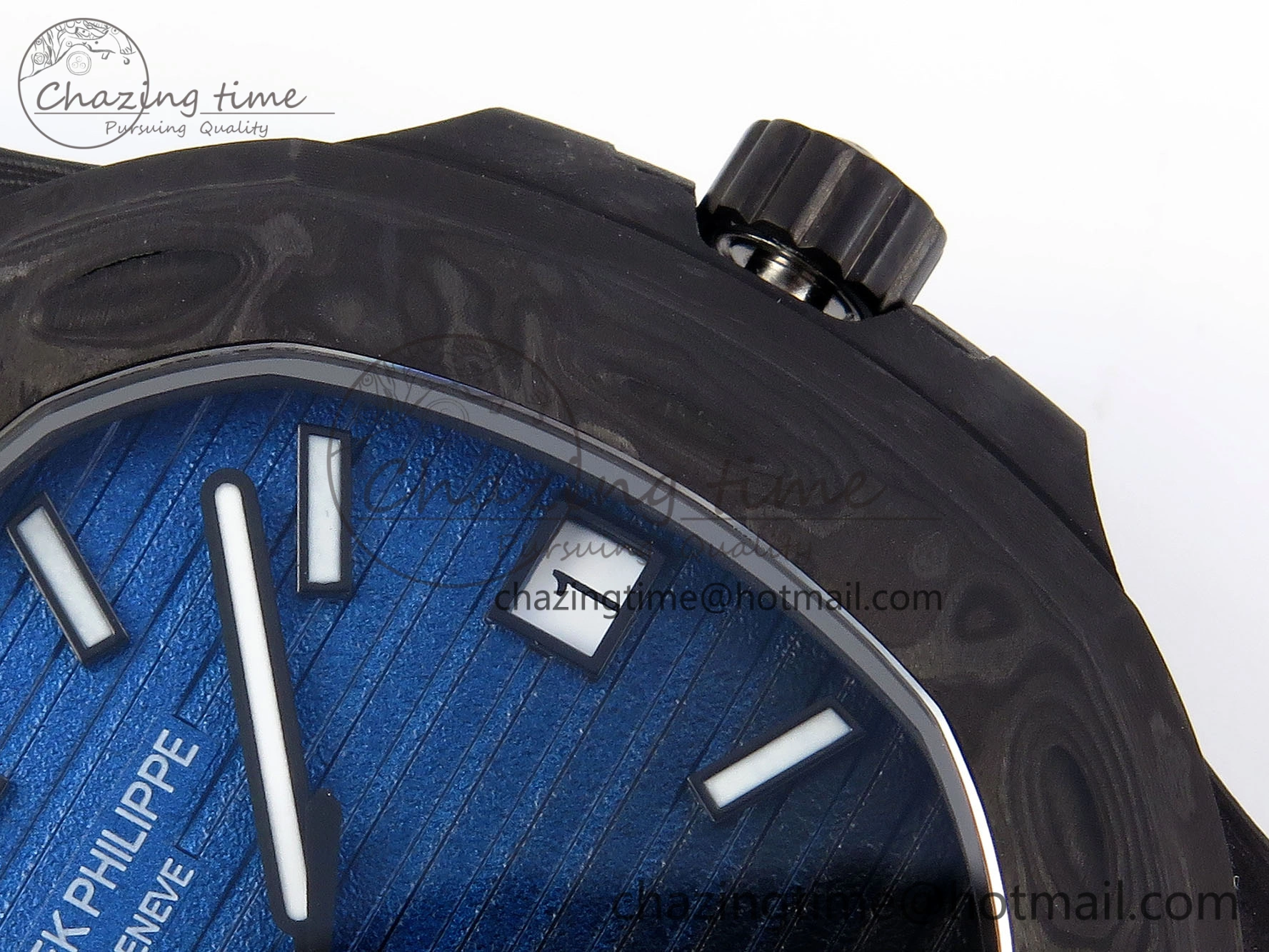 NAUTILUS 5711 DIW CARBON DIWF 1:1 BEST EDITION BLACK BLUE TEXTURED DIAL ON CARBON BRACELET 324CS