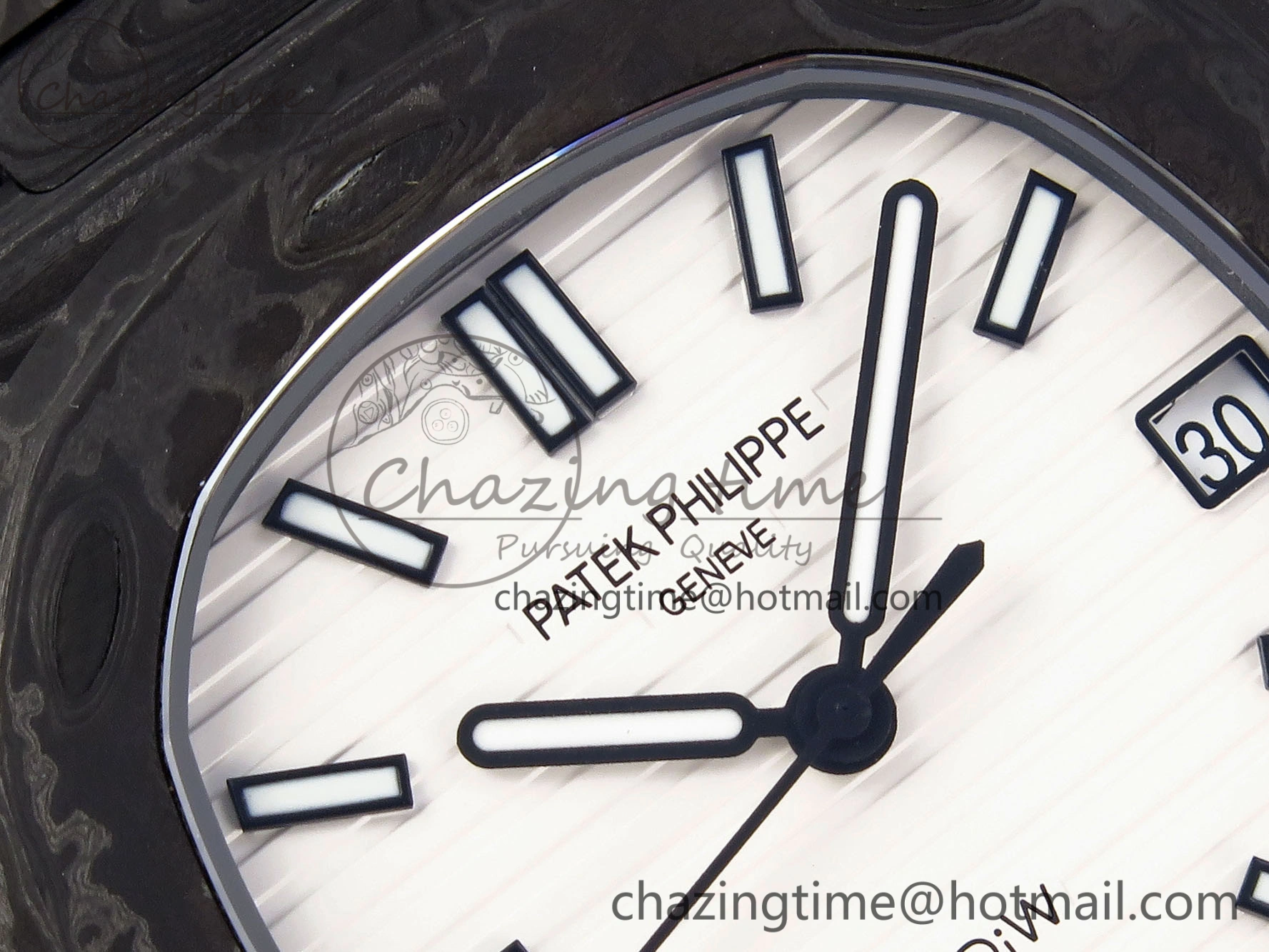 NAUTILUS 5711 DIW CARBON DIWF 1:1 BEST EDITION BLACK BLUE TEXTURED DIAL ON CARBON BRACELET 324CS