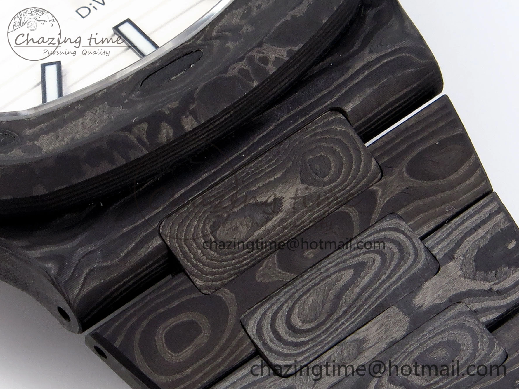 NAUTILUS 5711 DIW CARBON DIWF 1:1 BEST EDITION BLACK BLUE TEXTURED DIAL ON CARBON BRACELET 324CS