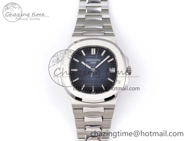 NAUTILUS 5811 1G PPF 1:1 BEST EDITION BLUE TEXTURED DIAL ON SS BRACELET 330CS