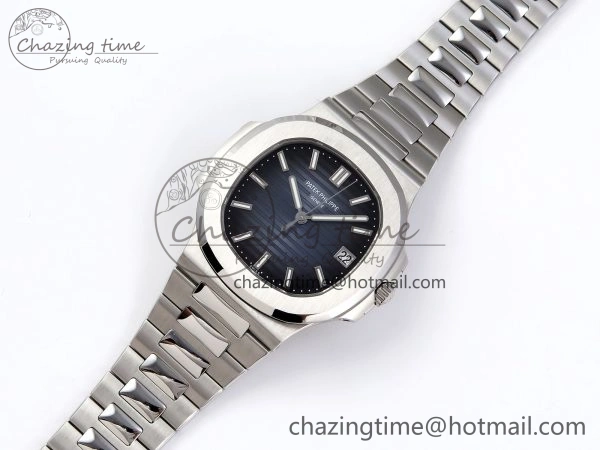 NAUTILUS 5811 1G PPF 1:1 BEST EDITION BLUE TEXTURED DIAL ON SS BRACELET 330CS