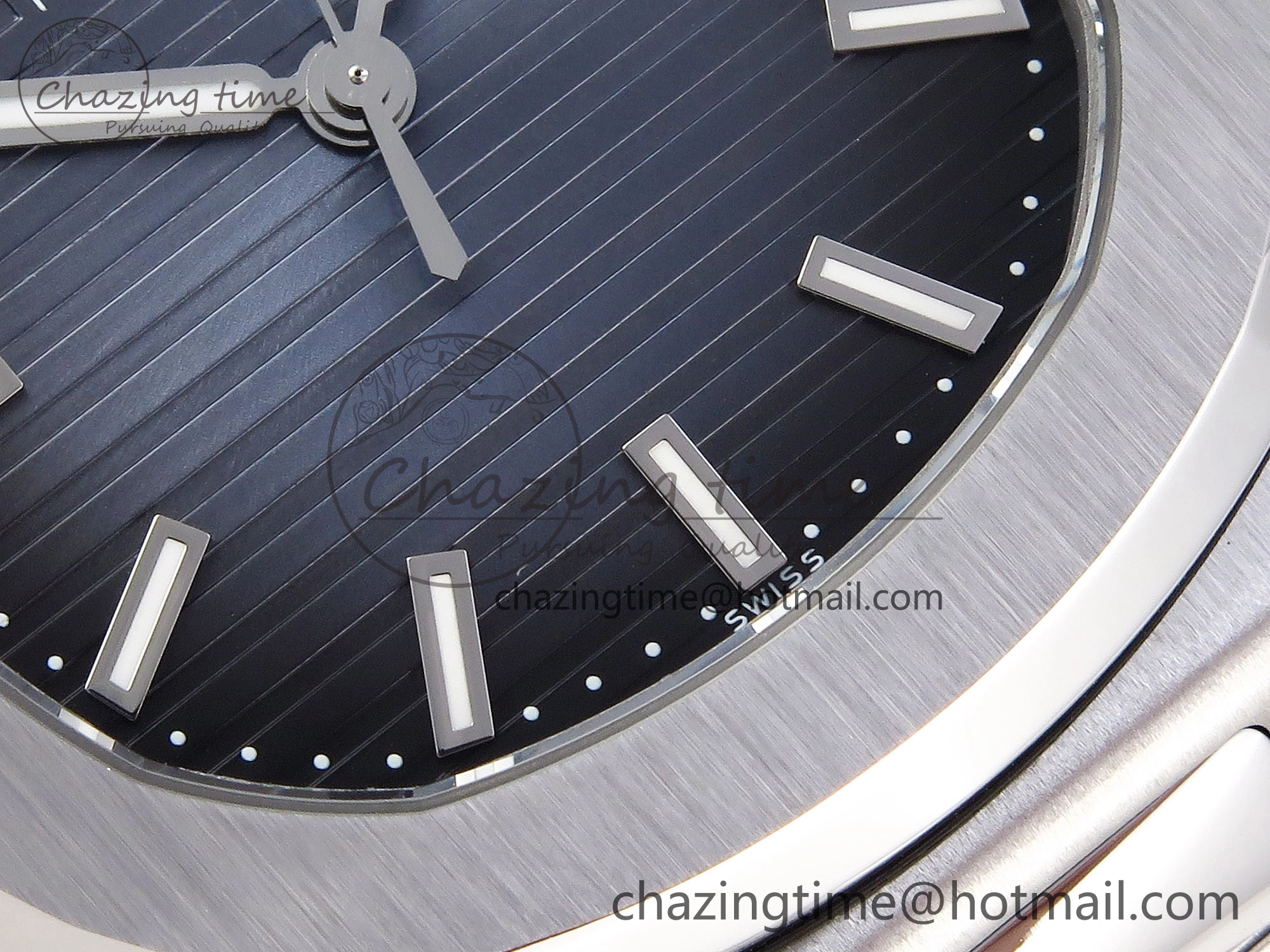 NAUTILUS 5811 1G PPF 1:1 BEST EDITION BLUE TEXTURED DIAL ON SS BRACELET 330CS