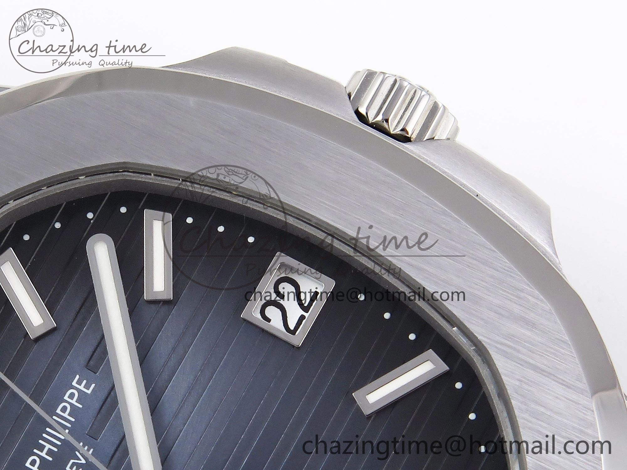 NAUTILUS 5811 1G PPF 1:1 BEST EDITION BLUE TEXTURED DIAL ON SS BRACELET 330CS