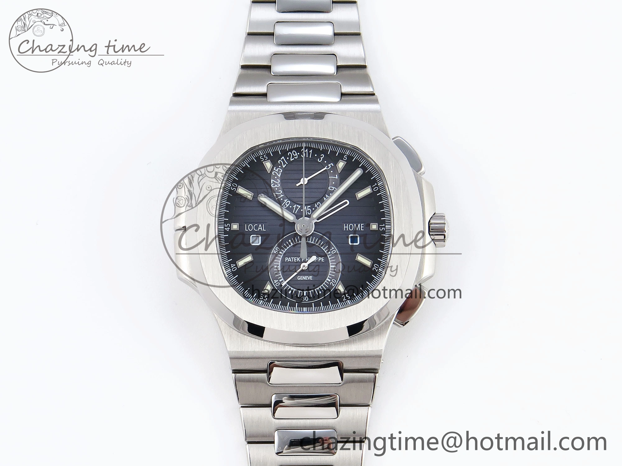 NAUTILUS 5990 SS SPPF 1:1 BEST EDITION BLUE DIAL ON SS BRACELET A28-520 CLONE