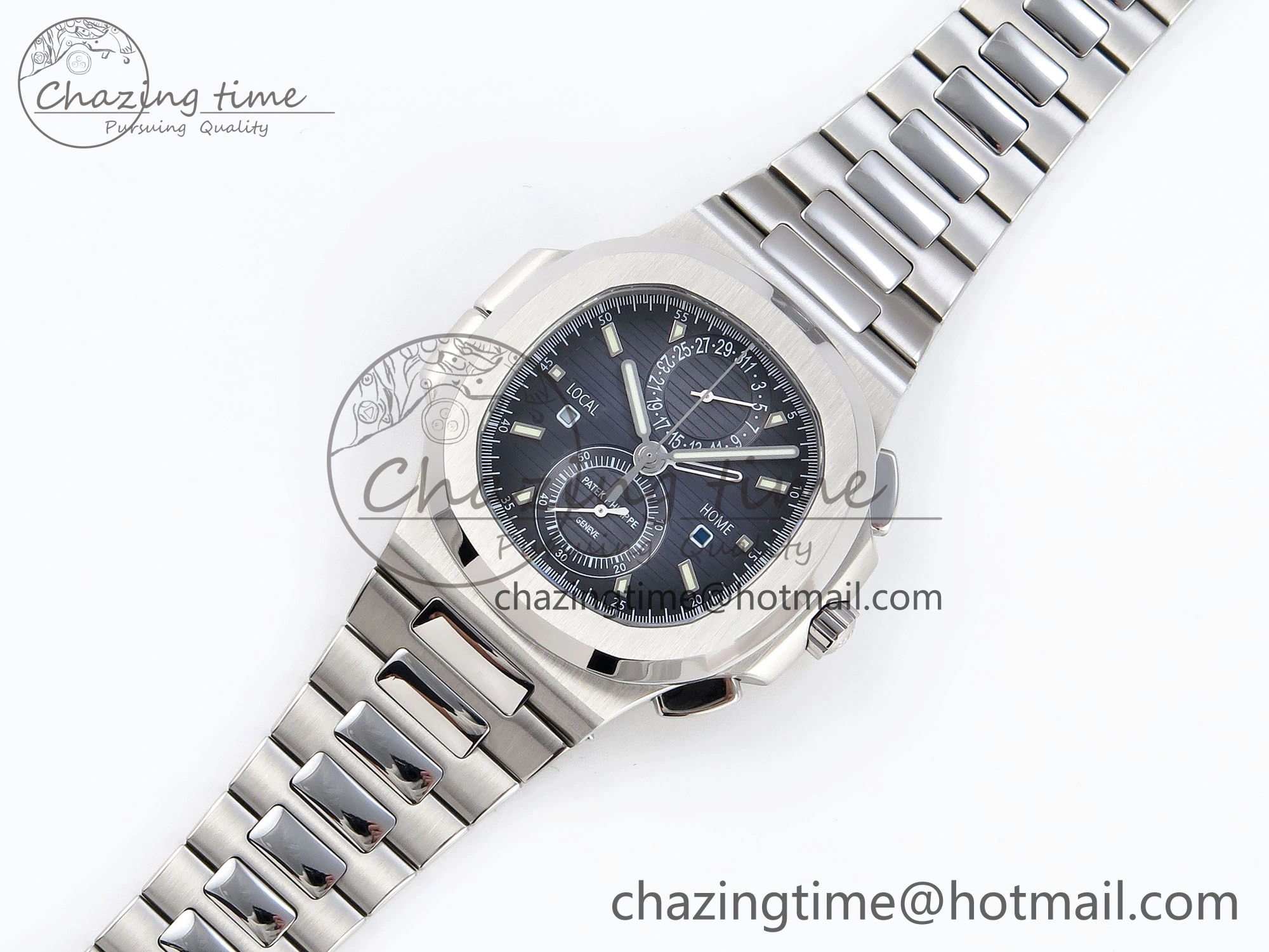 NAUTILUS 5990 SS SPPF 1:1 BEST EDITION BLUE DIAL ON SS BRACELET A28-520 CLONE