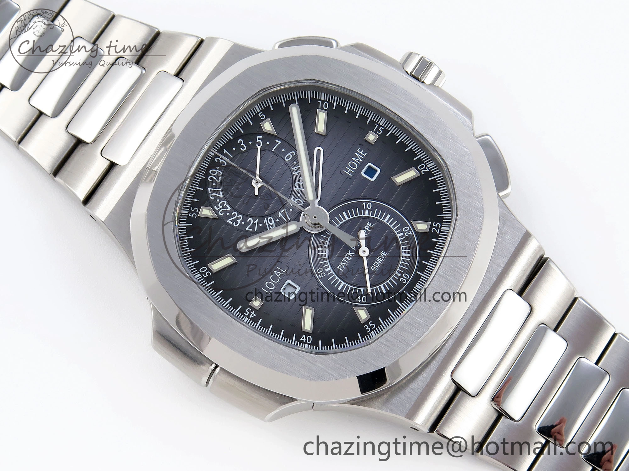 NAUTILUS 5990 SS SPPF 1:1 BEST EDITION BLUE DIAL ON SS BRACELET A28-520 CLONE