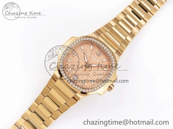 NAUTILUS 7118 LADIES RG PPF 1:1 BEST EDITION RG DIAL DIAMONDS BEZEL ON RG BRACELET 324CS