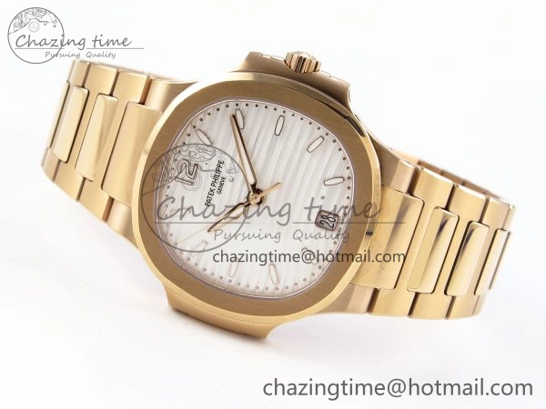 NAUTILUS 7118 LADIES RG PPF 1:1 BEST EDITION WHITE DIAL ON RG BRACELET 324CS