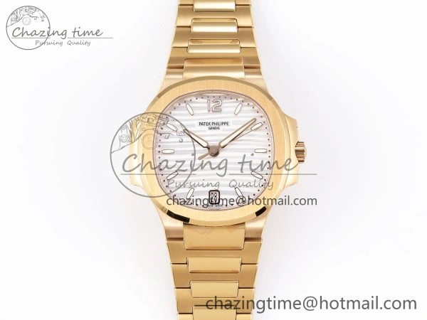 NAUTILUS 7118 LADIES RG PPF 1:1 BEST EDITION WHITE DIAL ON RG BRACELET 324CS