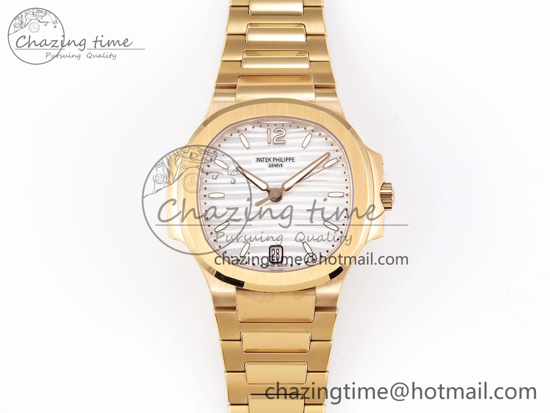 NAUTILUS 7118 LADIES RG PPF 1:1 BEST EDITION WHITE DIAL ON RG BRACELET 324CS