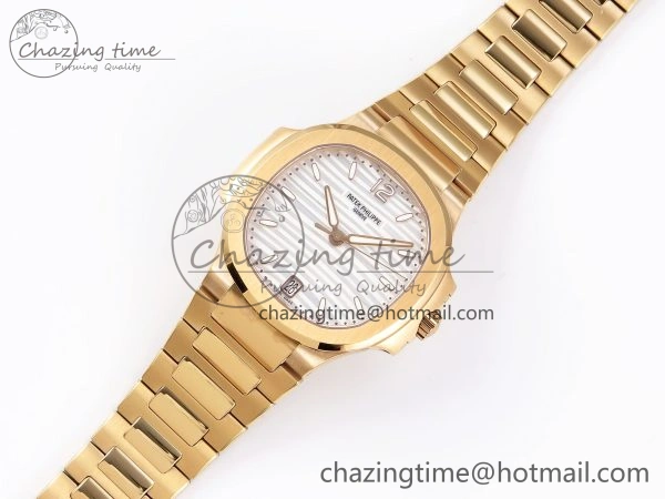 NAUTILUS 7118 LADIES RG PPF 1:1 BEST EDITION WHITE DIAL ON RG BRACELET 324CS