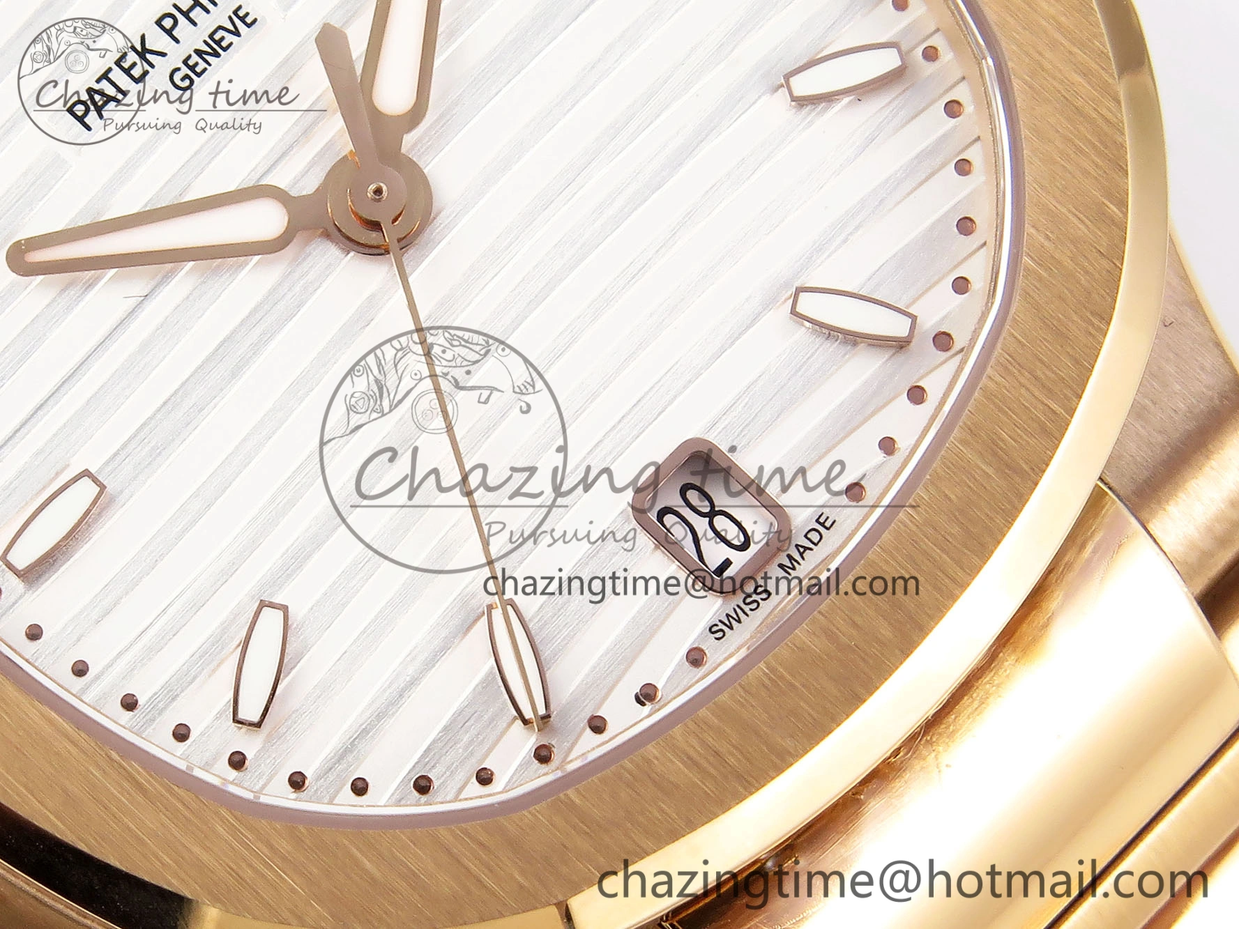 NAUTILUS 7118 LADIES RG PPF 1:1 BEST EDITION WHITE DIAL ON RG BRACELET 324CS
