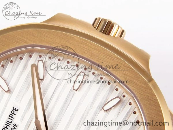 NAUTILUS 7118 LADIES RG PPF 1:1 BEST EDITION WHITE DIAL ON RG BRACELET 324CS