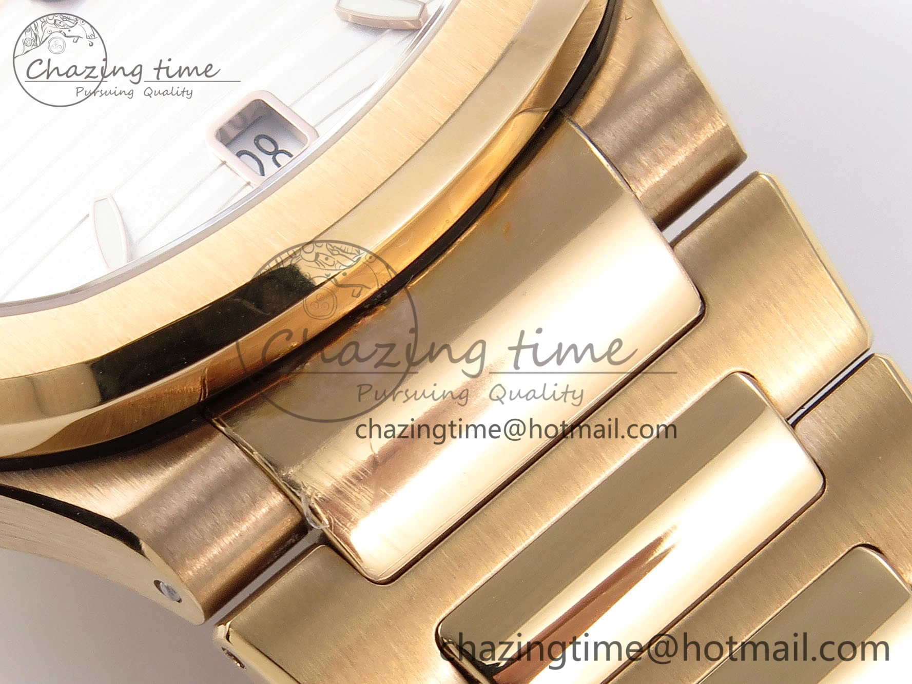 NAUTILUS 7118 LADIES RG PPF 1:1 BEST EDITION WHITE DIAL ON RG BRACELET 324CS