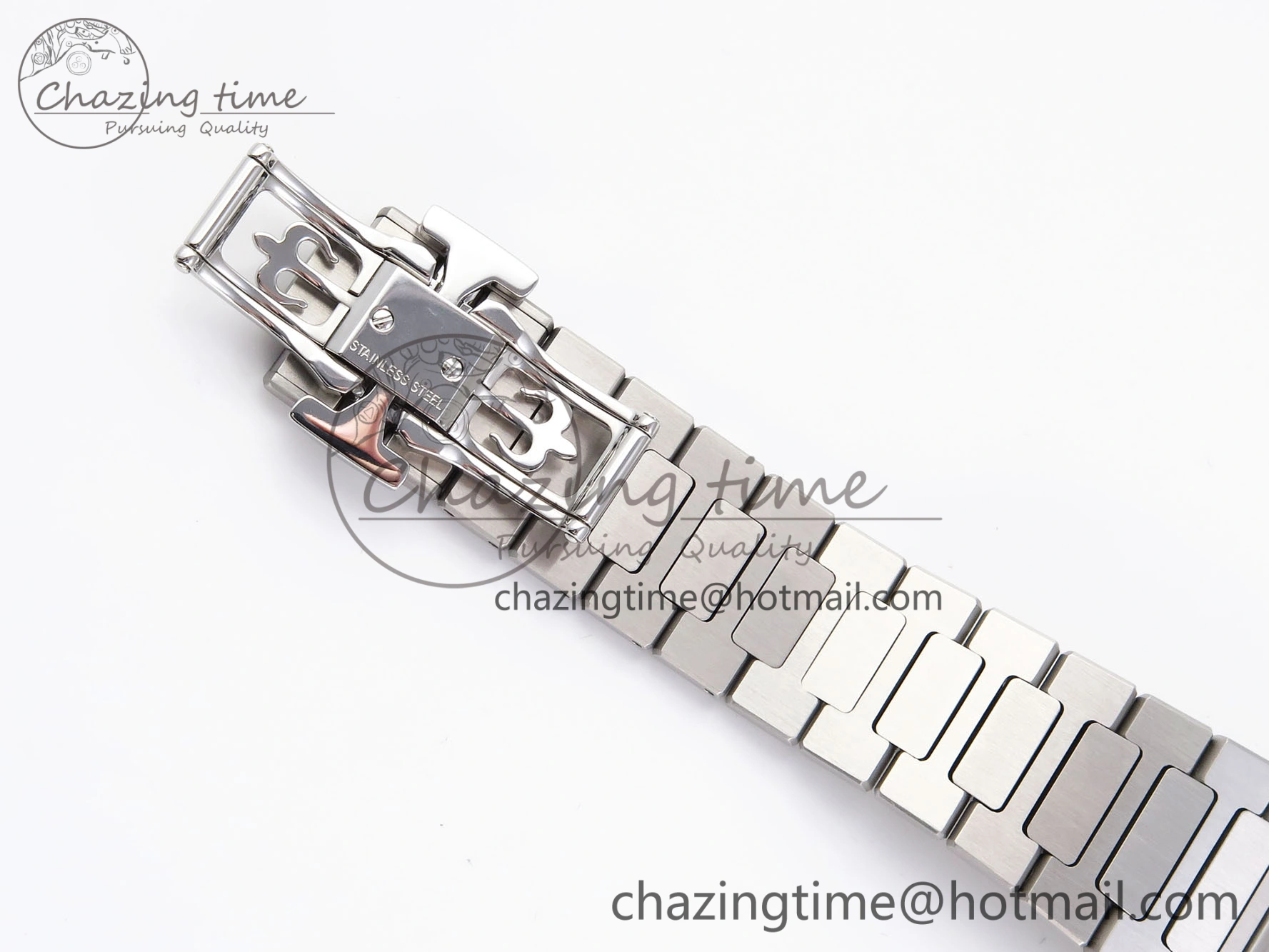 NAUTILUS 7118 LADIES SS PPF 1:1 BEST EDITION BLUE DIAL DIAMONDS BEZEL ON SS BRACELET 324CS