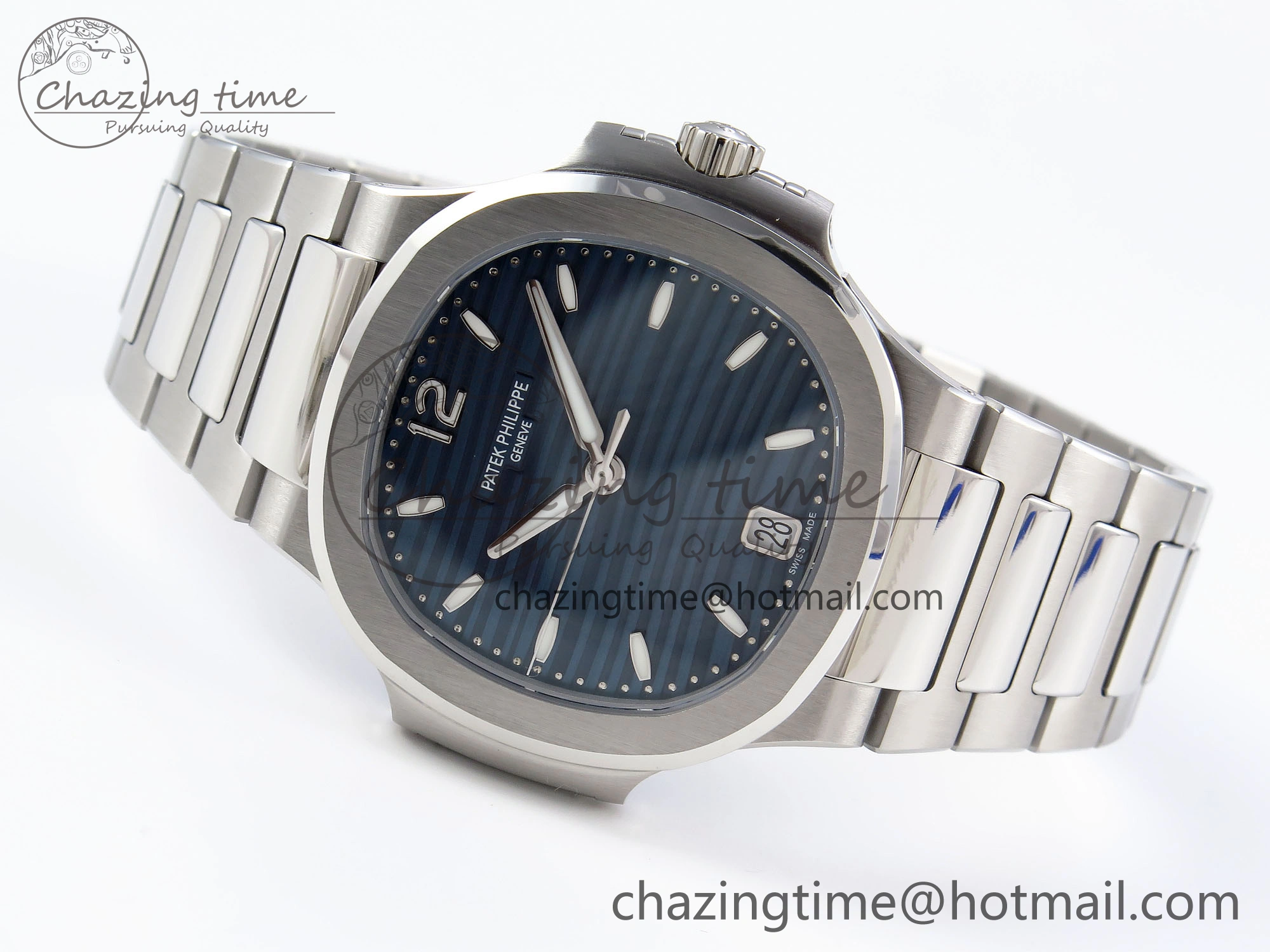 NAUTILUS 7118 LADIES SS PPF 1:1 BEST EDITION BLUE DIAL ON SS BRACELET 324CS