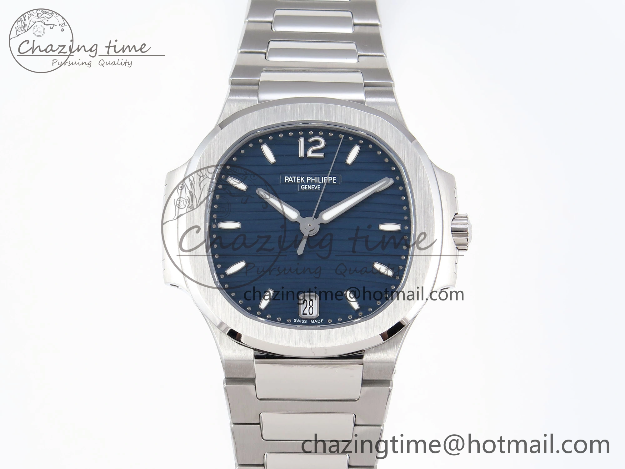 NAUTILUS 7118 LADIES SS PPF 1:1 BEST EDITION BLUE DIAL ON SS BRACELET 324CS