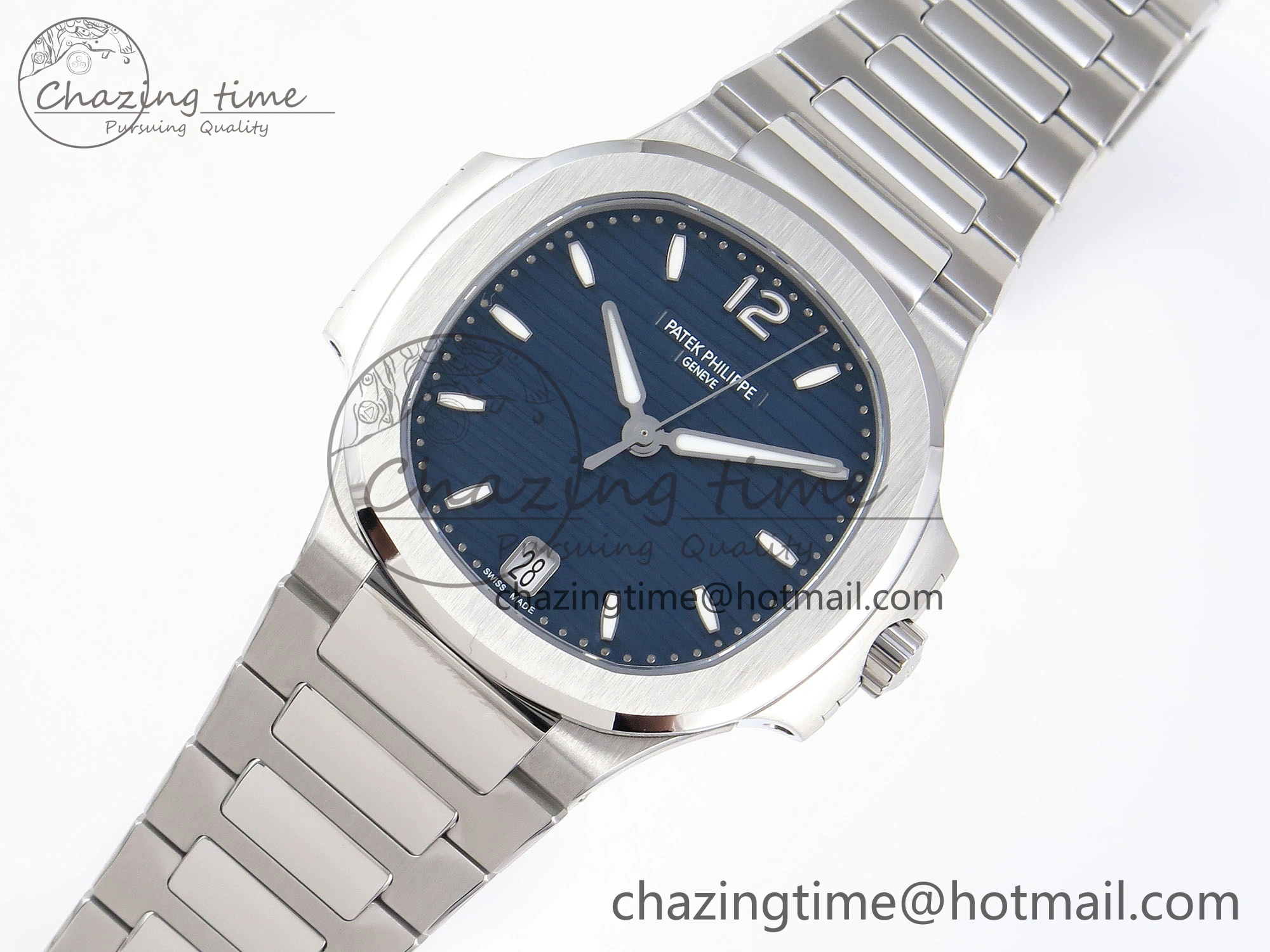 NAUTILUS 7118 LADIES SS PPF 1:1 BEST EDITION BLUE DIAL ON SS BRACELET 324CS