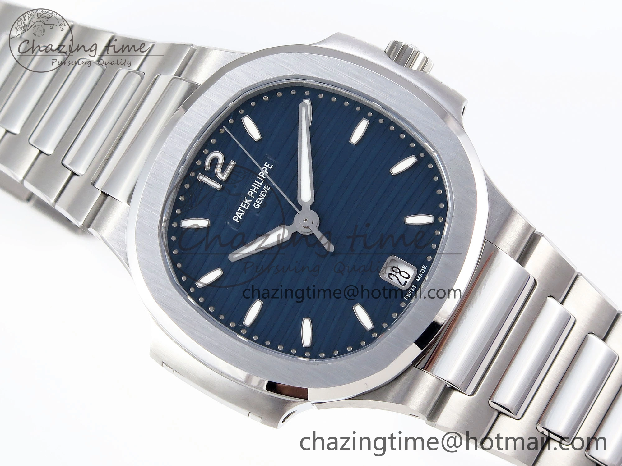NAUTILUS 7118 LADIES SS PPF 1:1 BEST EDITION BLUE DIAL ON SS BRACELET 324CS