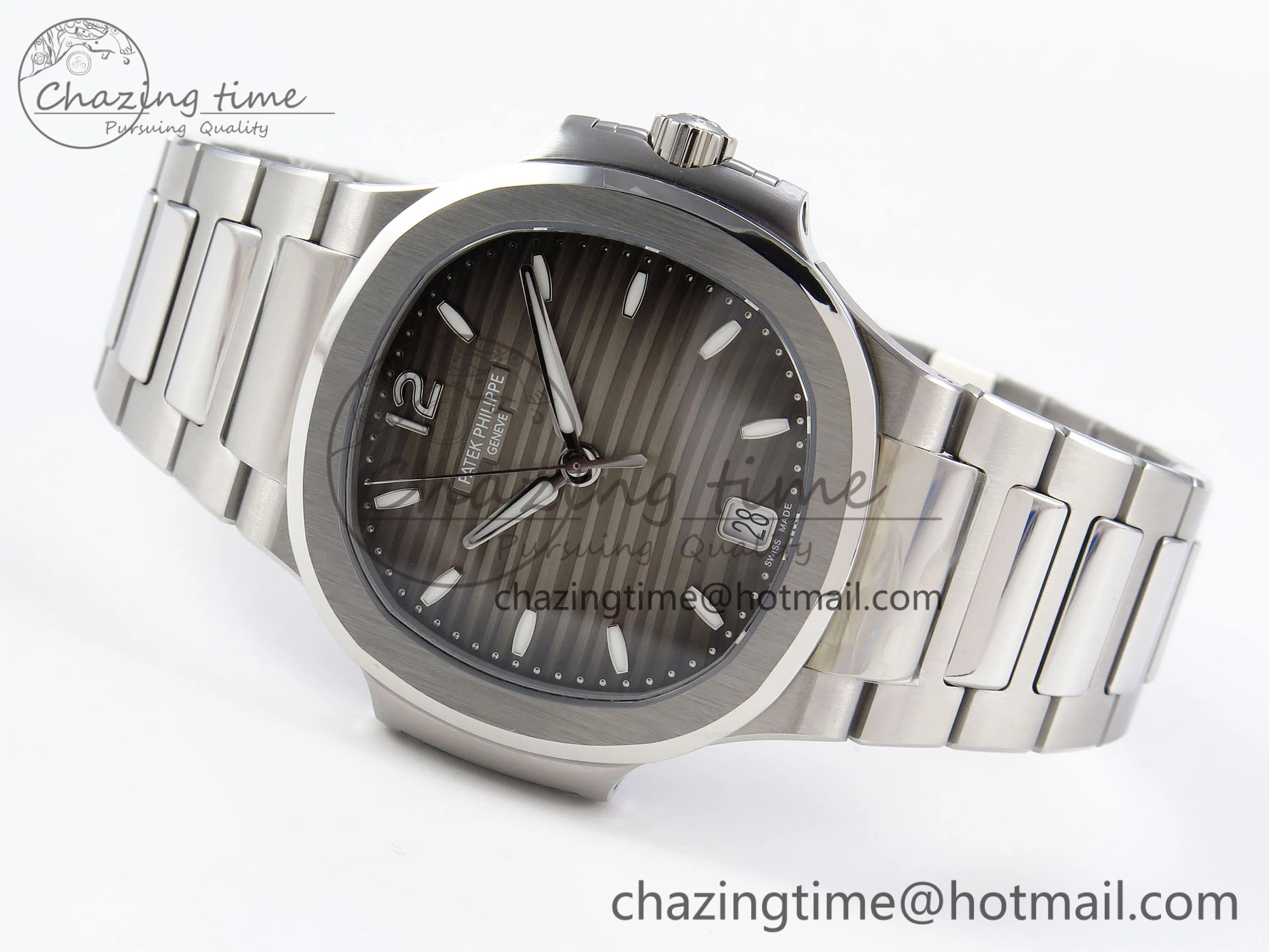 NAUTILUS 7118 LADIES SS PPF 1:1 BEST EDITION BROWN DIAL ON SS BRACELET 324CS