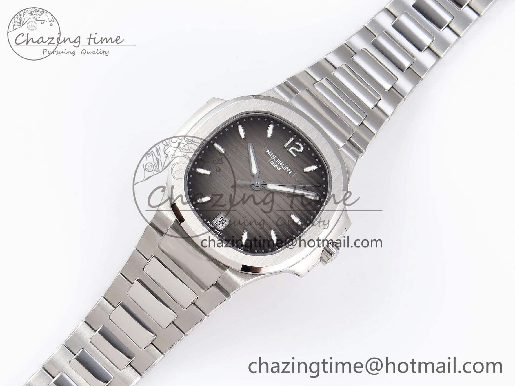 NAUTILUS 7118 LADIES SS PPF 1:1 BEST EDITION BROWN DIAL ON SS BRACELET 324CS