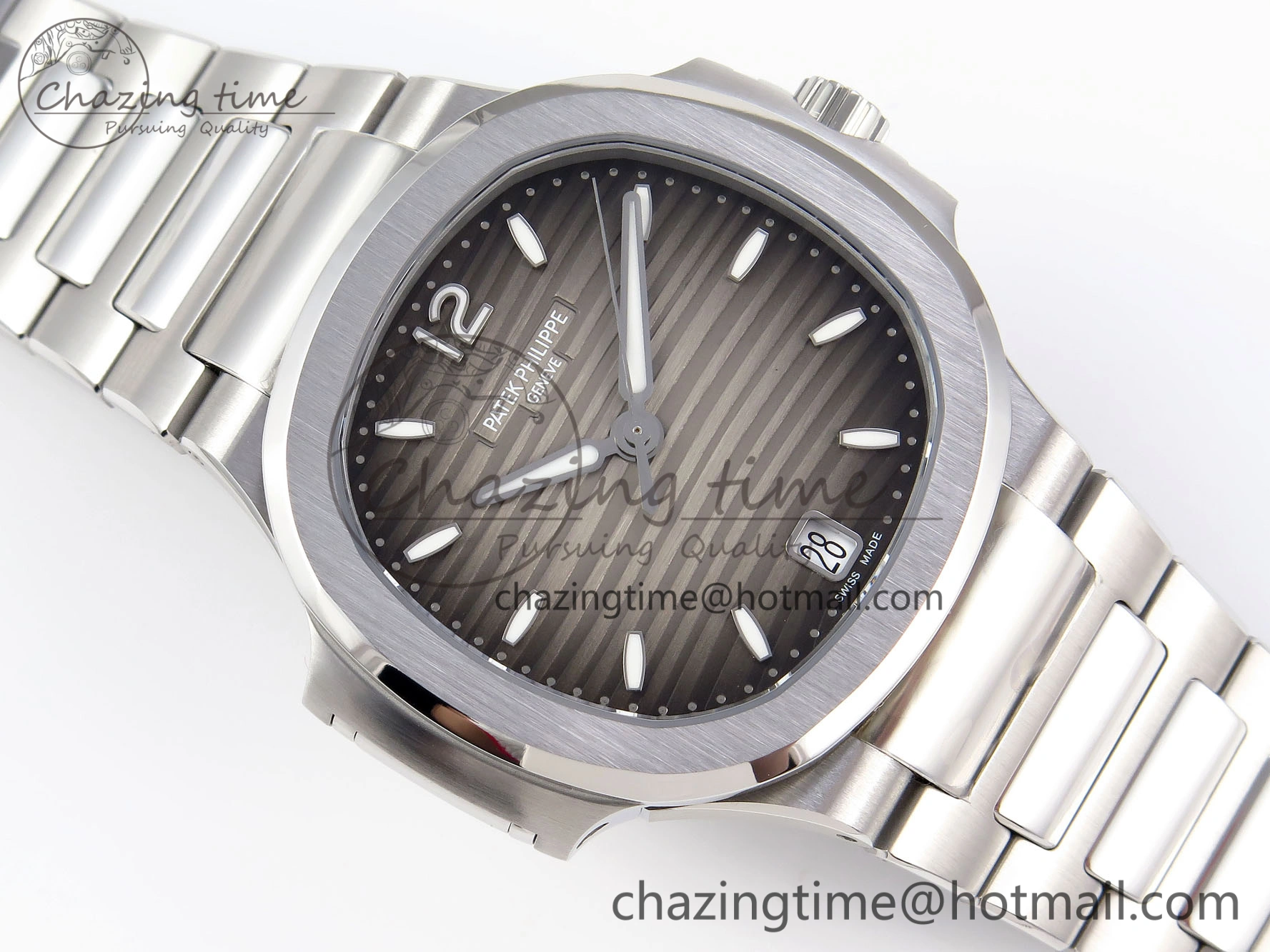 NAUTILUS 7118 LADIES SS PPF 1:1 BEST EDITION BROWN DIAL ON SS BRACELET 324CS