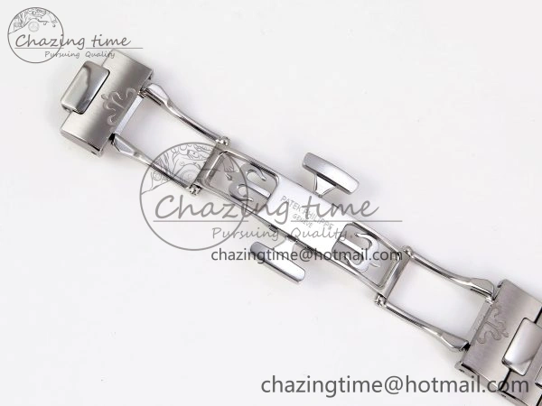 NAUTILUS 7118 LADIES SS PPF 1:1 BEST EDITION WHITE DIAL DIAMONDS BEZEL ON SS BRACELET 324CS
