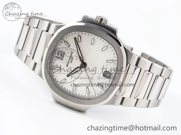 NAUTILUS 7118 LADIES SS PPF 1:1 BEST EDITION WHITE DIAL ON SS BRACELET 324CS