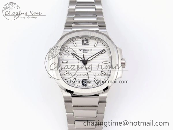 NAUTILUS 7118 LADIES SS PPF 1:1 BEST EDITION WHITE DIAL ON SS BRACELET 324CS