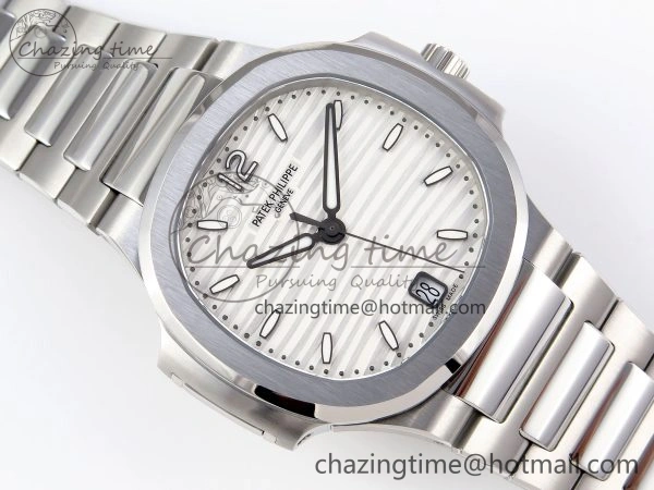 NAUTILUS 7118 LADIES SS PPF 1:1 BEST EDITION WHITE DIAL ON SS BRACELET 324CS