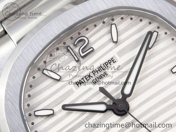 NAUTILUS 7118 LADIES SS PPF 1:1 BEST EDITION WHITE DIAL ON SS BRACELET 324CS