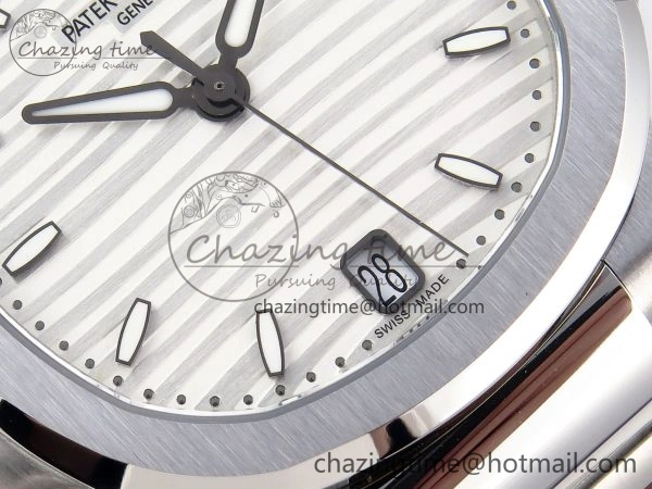 NAUTILUS 7118 LADIES SS PPF 1:1 BEST EDITION WHITE DIAL ON SS BRACELET 324CS