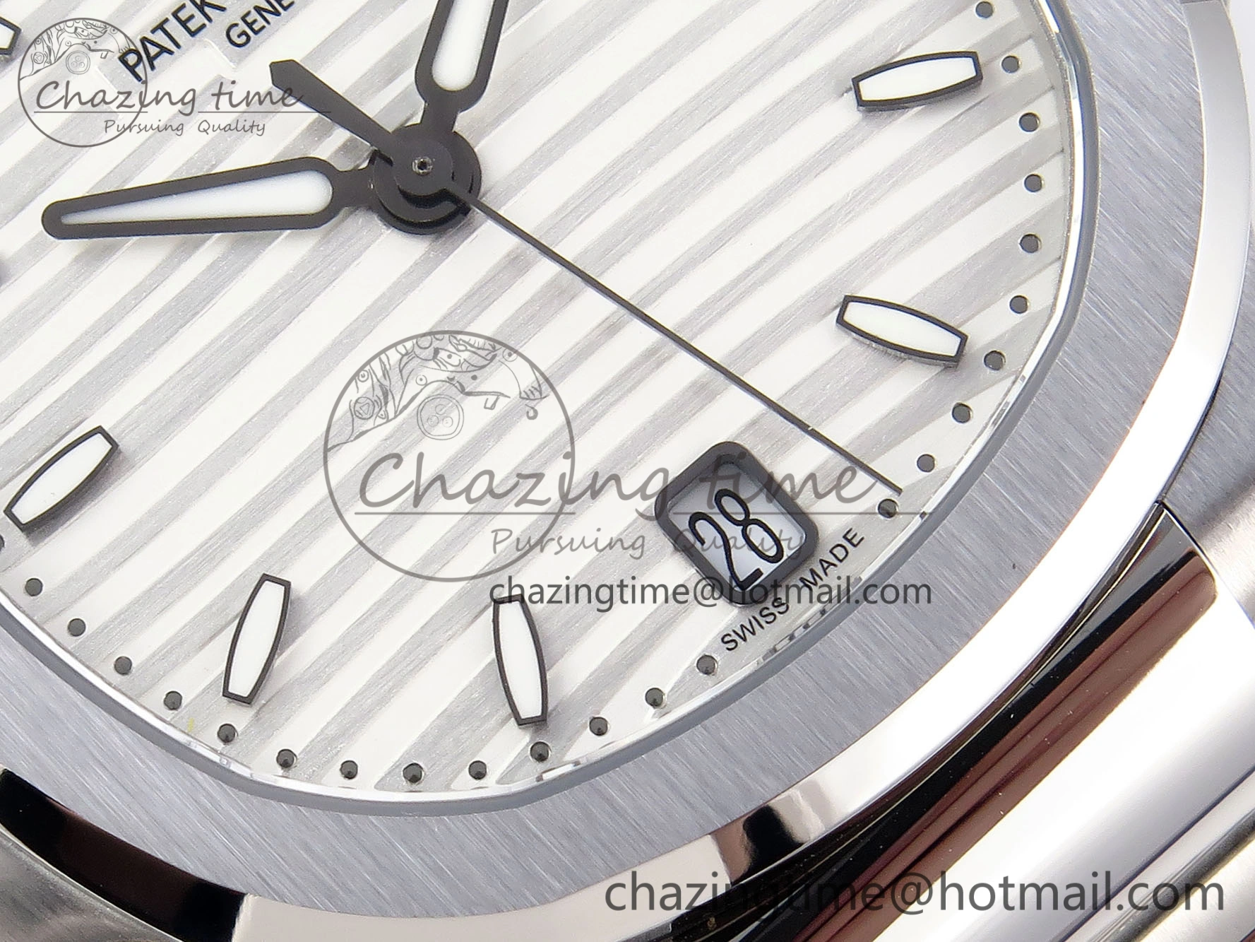 NAUTILUS 7118 LADIES SS PPF 1:1 BEST EDITION WHITE DIAL ON SS BRACELET 324CS