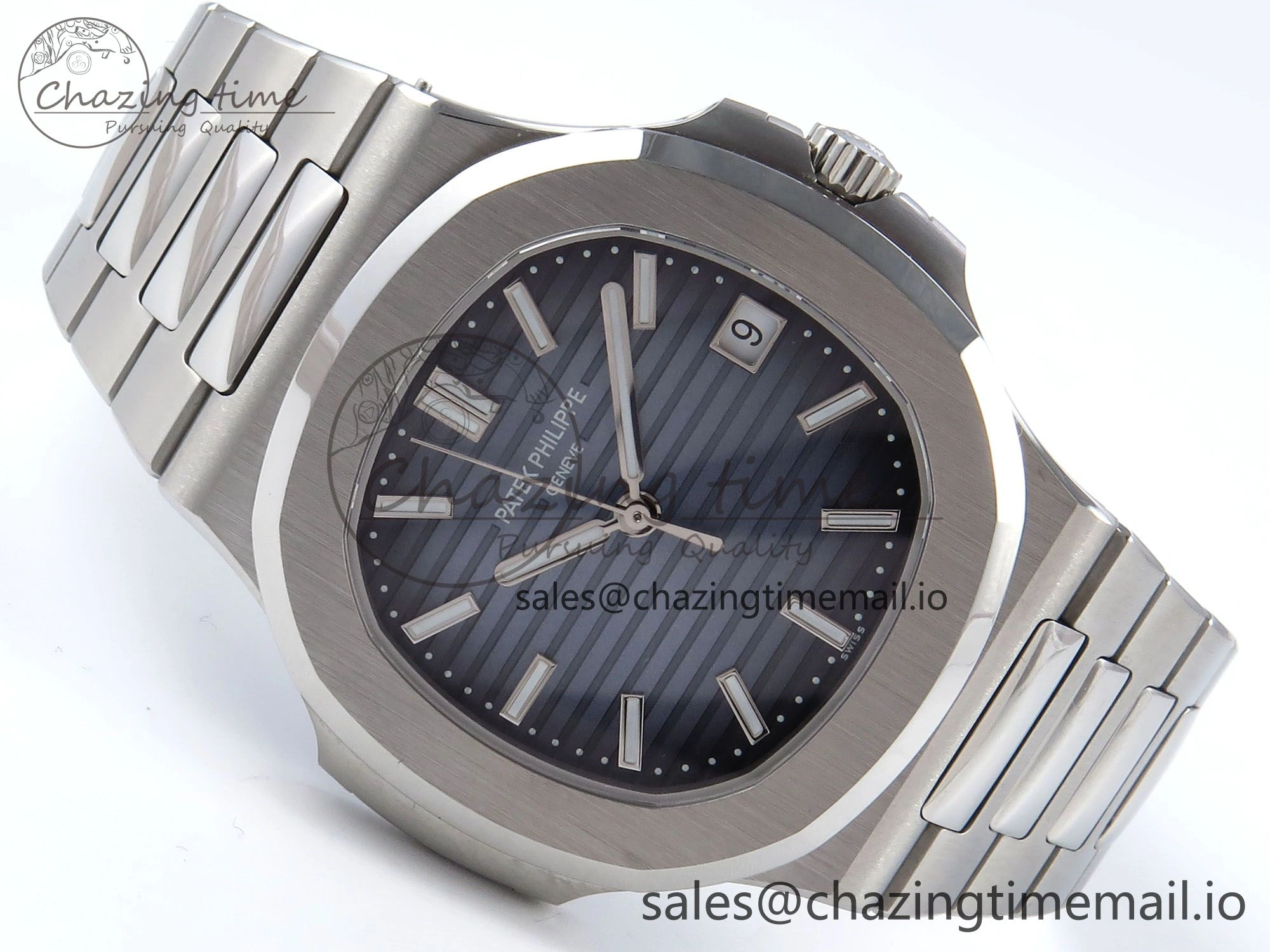Nautilus 5711 3KF 1:1 Best Edition Blue Textured Dial on SS Bracelet A330 Super Clone