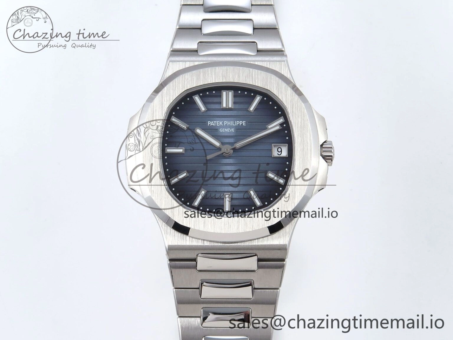 Nautilus 5711 3KF 1:1 Best Edition Blue Textured Dial on SS Bracelet A330 Super Clone